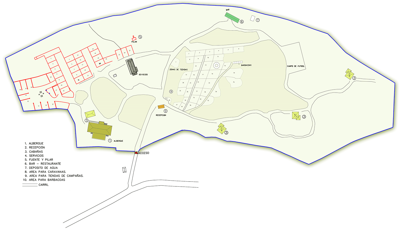 Plano del Camping Conejeras